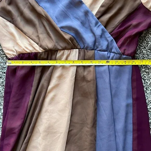 Boho Brown Purple Maxi Dress Orange Creek Womens 14 Cottagecore Woodsy Artsy - Picture 5 of 8